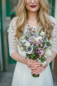 Anemone and Wildflower Boho Wedding Bouquet