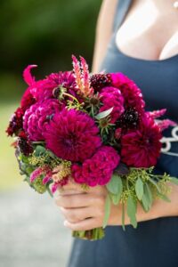 Magenta Dahlia Wedding Bouquet