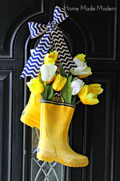 Rain Boots Spring Wreaths