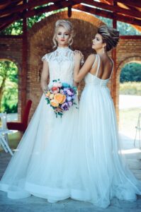 white lace wedding dress